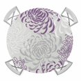 thumbnail image 1 of Purple Grey Chrysanthemum Round Fitted Tablecloth with Elastic Edge, Waterproof Table Cloth Table Cover for 45"-54" Tables, Farmhouse Botanical Floral Modern Tablecloths for Dining Picnic Outdoor, 1 of 9