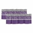 thumbnail image 1 of Purple Grey Flowers Curtain Valances for Windows, Kitchen Valance Window Treatments Panel 2 Pack, Classic Botanical Art Elegant Rod Pocket Short Curtains for Bathroom Bedroom 54 x 18 Inch, 1 of 8