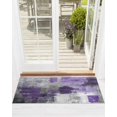 thumbnail image 1 of Purple Grey Front Door Mat Modern Graffiti Brush Art Abstract Welcome Doormat Indoor Outdoor Entrance Floor Mat Non-Slip Washable Runner Rug for Front Porch Decor 18x47 Inch, 1 of 6