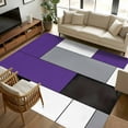 thumbnail image 1 of Purple Grey Geometric 5x7 Area Rugs, Modern Black White Abstract Art Non-Skid Rubber Backing Large Rectangle Rugs - Living Room Bedroom Home Office, Indoor Floor Mat Carpets Washable Rug, 1 of 9