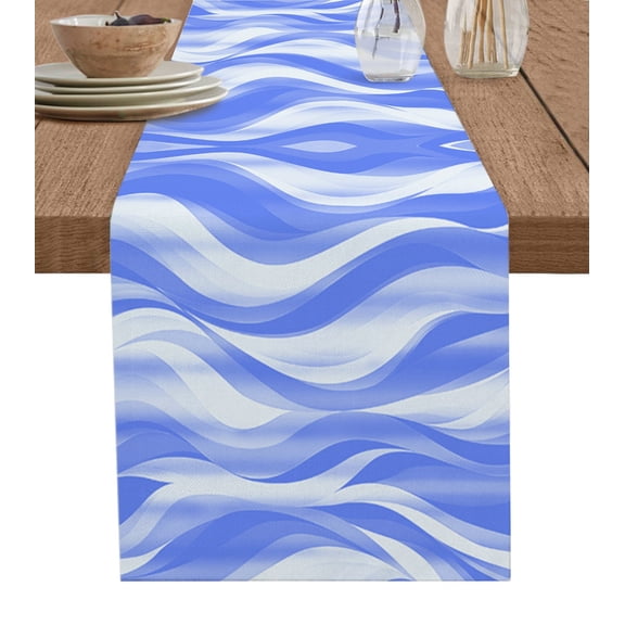 Purple Grey Gradient Modern Geometric Abstract Table Runner Home Wedding Table Mat Centerpieces Decoration Dining Tablecloth