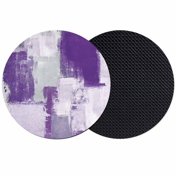 Purple Grey Graffiti Block Coasters for Drinks,Absorbent Non Slip Rubber Drink Coasters Set of 2 for Cup,Table,Bar,Home Decor, Modern Abstract Texture Art