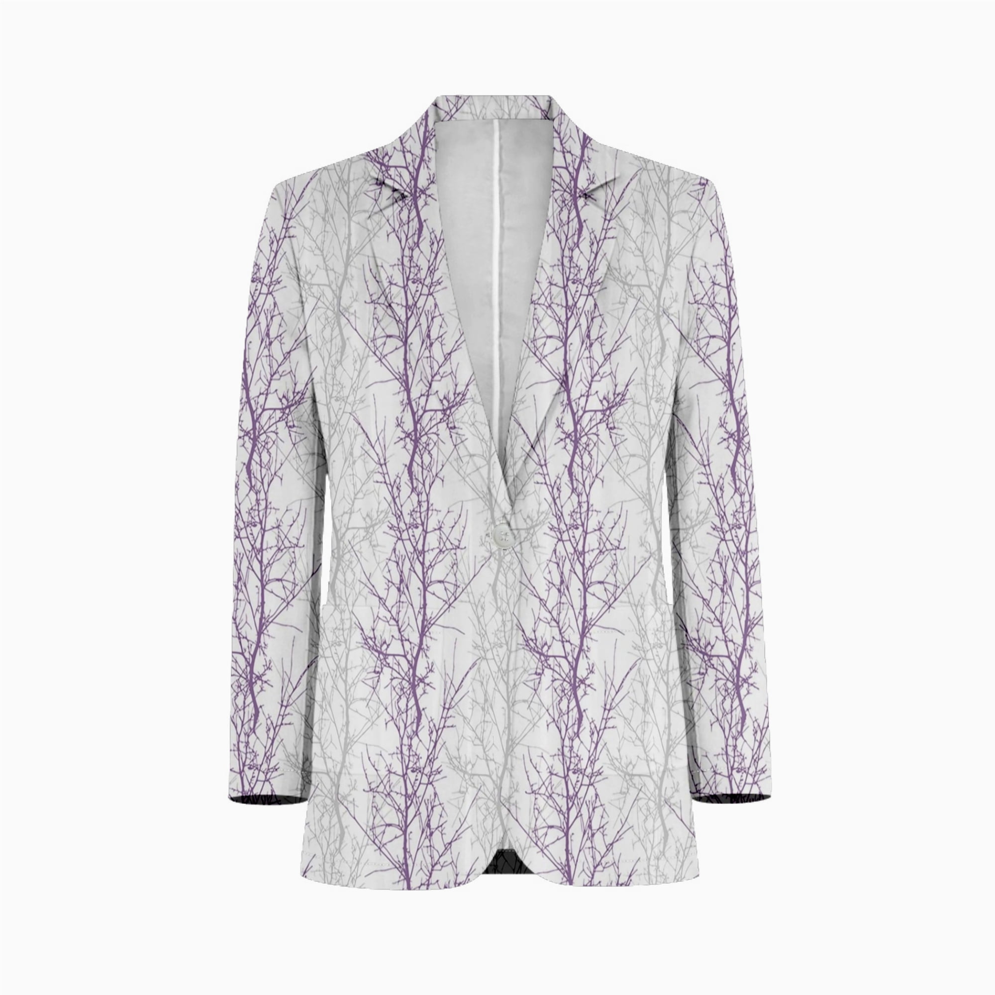 Purple Grey Leaves Men Blazers Slim Clothing Summer Jacket Man Oversize ...