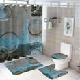 thumbnail image 1 of Purple Grey Modern 4 Piece Shower Curtain Sets, Non-Slip Rugs, Toilet Lid Cover and Bath Mat, Durable and Waterproof, for Bathroom Decor Set One Size, 1 of 8