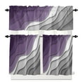 thumbnail image 1 of Purple Grey Ombre Kitchen Curtains and Valances Set, 3 Piece Kitchen Curtains Set 24 Inch Length, Modern Geometric Abstract Aesthetics Cream Rod Pocket Curtains Tier Farmhouse Window Curtains, 1 of 6