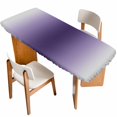 thumbnail image 1 of Purple Grey Ombre Table Cloths for 8 Foot Rectangle Tables, Farmhouse Gradient Minimalist Patio Waterproof Elastic Fitted Tablecloths, Washable Rectangular Table Cover for Camping, 1 of 8