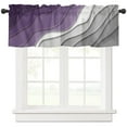 thumbnail image 1 of Purple Grey Ombre Valances for Windows Farmhouse Kitchen Curtains Valances Rod Pocket Valance Curtains for Windows Modern Geometric Abstract Aesthetics Cream Window Valances for Bathroom 42"x12", 1 of 6