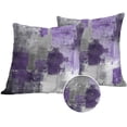 thumbnail image 1 of Purple Grey Outdoor Pillow Covers 16x16 Set of 2,Waterproof Patio Throw Pillowcase Protectors,Modern Oil Painted Abstract Art Aesthetics Decorative Pillow Shams Cushion Covers for Seat Bed Couch Sofa, 1 of 8