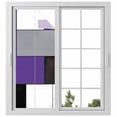 thumbnail image 1 of Purple Grey Privacy Window Film, Decorative Frosted Glass Window Film, Modern Purple Geometric Reusable Peel and Stick Static Cling for Home Bathroom Office Glass Door 23.6"x59", 1 of 8