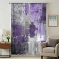 thumbnail image 1 of Purple Grey Sheer Curtains 96 Inches Long, Modern Oil Painted Abstract Art Aesthetics Light Filering Curtains, Privacy Drapes Simi Floor to Veiling Curtain for Living Room Large Window Treatment, 1 of 9