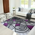 thumbnail image 1 of Purple/Grey/Silver/Black/Abstract Area Rug Modern Contemporary Circles and Wavey Swirlls Design Pattern, 1 of 9
