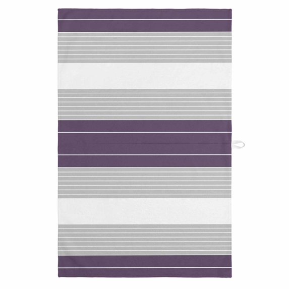 Purple Grey Stripe 1 Pack Kitchen Towel, Water Absorbent Dish Towel, Modern Art Horizontal Striped Decorative Hand Towels - Quick Drying Cloth for Cooking Baking, 18x28 Inch
