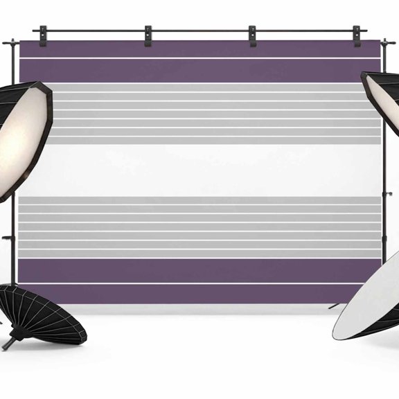 Purple Grey Stripe Backdrop for Photography,Fabric Photo Background Backdrop,Modern Art Horizontal Striped Photo Booth Background for Portrait Photoshoot Video Wedding Studio Decoration Banner 7x5ft