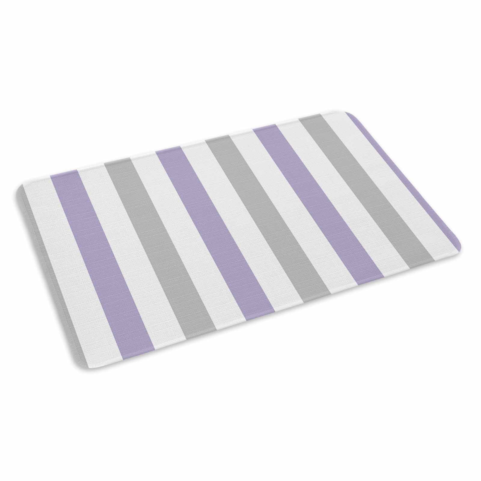Purple Grey Stripe Doormat Outdoor Entrance 24"x36", Modern Farmhouse Vertical Striped Absorb Moisture Dirt Door Mats, Non-Slip Rubber Backing Floor Mats Indoor, Low-Profile Front Door Rugs