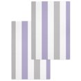 thumbnail image 1 of Purple Grey Stripe Kitchen Dish Towels for Drying Dishes Set of 2, Modern Farmhouse Vertical Striped Waffle Weave Microfiber Hand Tea Bathroom Towels Quick Dry & Absorbent Towel 15.7x23.6, 1 of 7