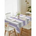 thumbnail image 1 of Purple Grey Stripe Tablecloth Rectangle Table Cloth 52x70, Waterproof Tablecloth Outdoor Table Cloth, Modern Farmhouse Vertical Striped Washable Table Cover for Kitchen Dinning Party, 1 of 8