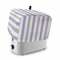 thumbnail image 1 of Purple Grey Stripe Toaster Cover 2 Slice, Modern Farmhouse Vertical Striped Dustproof Bakeware Oven Protector with Top Hook, Waterproof Small Kitchen Appliance Toasters Dust Cover, 12"x7.5"x8", 1 of 9