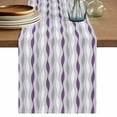 thumbnail image 1 of Purple Grey Striped Table Runner 70 Inches, Modern Abstract Geometric Stripes Bed Runner Dresser Scarves Tabletop for Indoor Outdoor Parties/Ceremony/Banquet, 13" x 70", 1 of 9