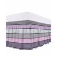 thumbnail image 1 of Purple Grey Stripes Bed Skirt Queen Size 16" Drop Vintage Coastal Style Wood Texture Ruffled Wrap Around Bed Skirts Adjustable Elastic Bedskirt Dust Ruffle for Queen Size Bed, 1 of 7