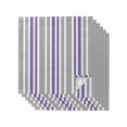 thumbnail image 1 of Purple Grey Stripes Cloth Napkins Set of 6 Reusable Dinner Napkins, Simple Striped Lines Minimalist Modern Cocktail Napkin Washable Table Napkins for Wedding/Holiday Party/Baby Shower 20"x20", 1 of 7