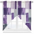 thumbnail image 1 of Purple Grey Swag Valances for Windows 2 Pack Graffiti Abstract Mottled Color Block Modern Art Swag Kitchen Curtains 63 Inches Long Rod Pocket Short Window Treatment for Kitchen Bathroom 36"x63", 1 of 8