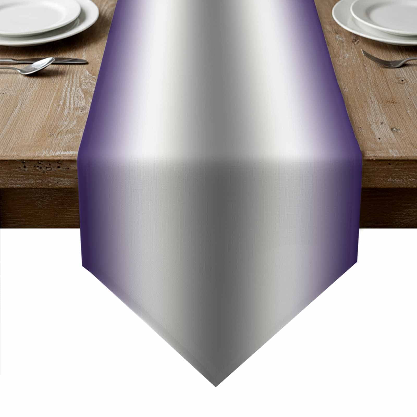 Purple Grey Table Runner Linen Burlap Table Runner 120 Inches Long Gray Farmhouse Modern Rustic Dresser Scarves for Kitchen Island Coffee Dining Room Party Wedding Banquet Holiday Decoration 13"x120"