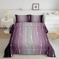 thumbnail image 1 of Purple and Grey Watercolor Comforter Set King Wave Stripe and Dots Bedding Set, Geometric Aesthetic Bedding Comforter Sets Ombre Gradient Duvet Sets, Modern Abstract Lines Quilted Comforter, 1 of 5