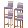 thumbnail image 1 of Purple Grey Wood Grain Bar Stool Covers Set of 4, Ombre Rustic Retro Wooden Plank Stretch Washable Bar Chair Covers with Backs, Removable Pub Counter Height Chair Cover for Kitchen Dining Room Cafe, 1 of 7
