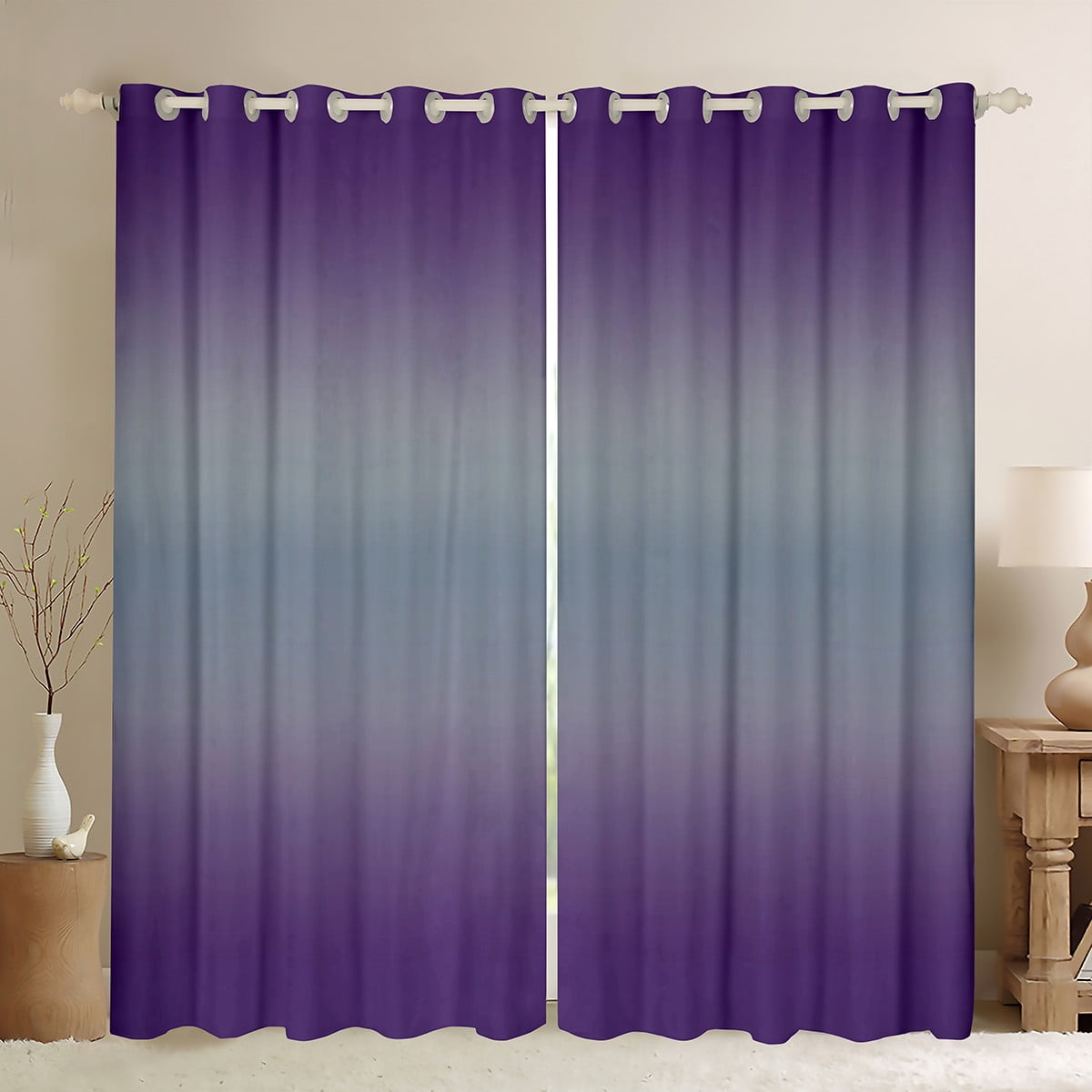 Purple and Greyish Gradient Curtains Colorful Rainbow 3050 Blackout