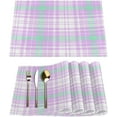 thumbnail image 1 of Purple Grid Shape Placemats Set of 4 Rectangle Table Mats Washable Heat-Resistant Place Mat for Kitchen Dining Table Decor Indoor Outdoor, 1 of 5