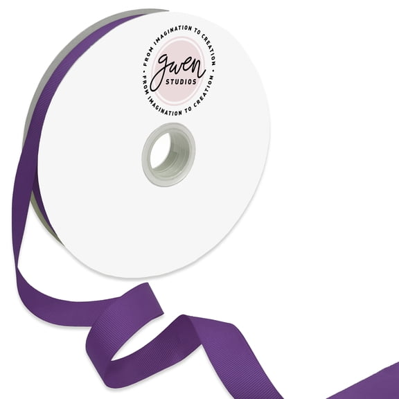 Purple Grosgrain Ribbon for Crafts and Bows, 7/8" x 100 Yards by Gwen Studios