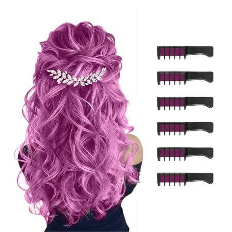 Hair Chalks for Girls, 6 Bright Temporary Washable Hair Color Combs with 3  Glitter, Hair Chalk Dyeing for Birthday Cosplay Halloween Party, Non-Toxic,  Safe for Kids & Teens