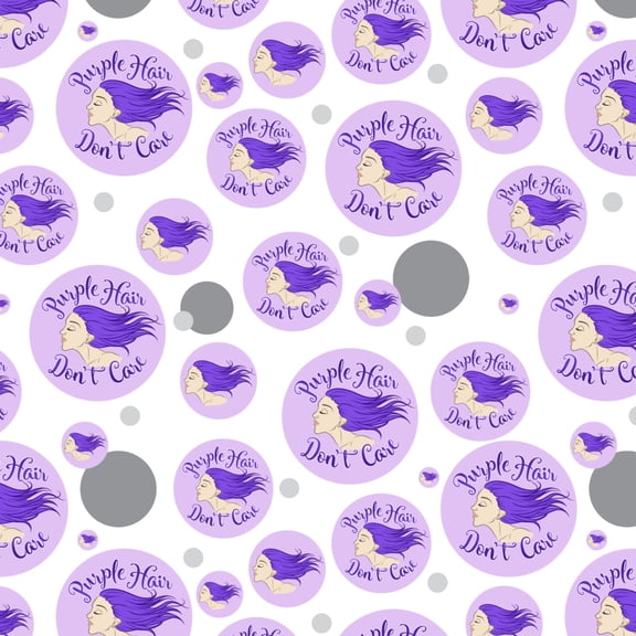 Purple Hair Don't Care Premium Gift Wrap Wrapping Paper Roll