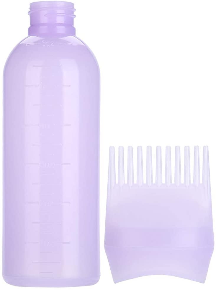 Purple Hair Dye Brush Bottle, Plastic Made Hair Color Potion 160ml Comb