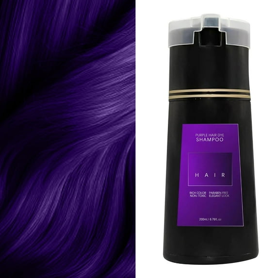 Purple Hair Dye Shampoo, Hair Color Shampoo for Gray Hair, Hair Instant Dye Shampoo for Men & Women, Gentle, Beautiful Color And Not Easy To Fade 200ML Hair Dye Tools, Purple