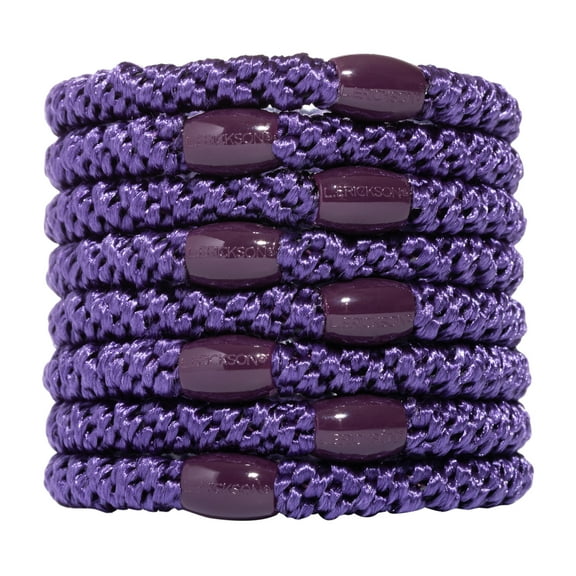 Purple Hair Ties for Thick Hair, Grab & Go Ponytail Holders, 8 Pack, No-Crease | L. Erickson