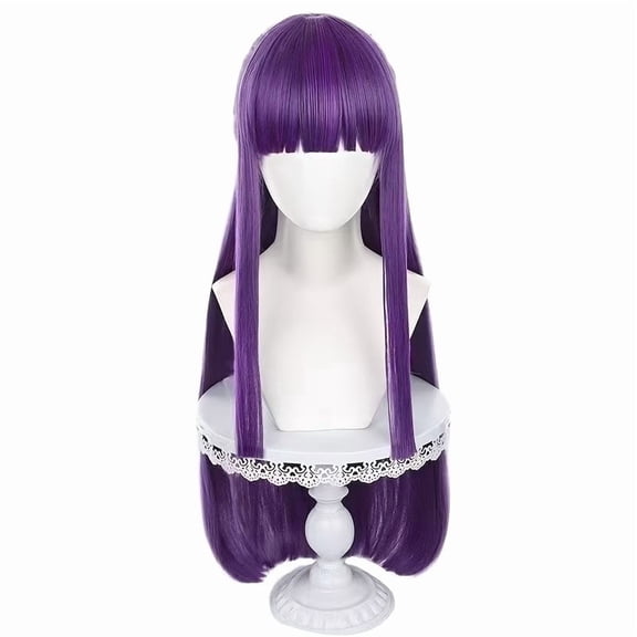 Purple Half-Tied Bangs Anime Hair Wig for Parties and Events - Adjustable and Comfortable for All