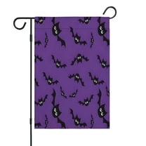 Purple Halloween Black Bats Fall Garden Flags 12.5"x18" Double Side,Small Yard Flags for Outside,Outdoor Fall Decor,Autumn Funny Garden Flag Yard Decoration