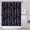 thumbnail image 1 of Purple Halloween Ghost Pumpkin Skull Pattern Shower Curtain 84"x72" ,Bathroom Decorative Shower Curtains Set with 12 Hooks,Modern Waterproof Washable Shower Curtain, 1 of 6