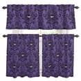 thumbnail image 1 of Purple Halloween Kitchen Curtains Sets for Windows 36 Inch Length, Horror Spooky Skull Floral Vintage Rod Pocket Window Treatments Tier Curtains and Valances Set for Bedroom/Bathroom, 1 of 8
