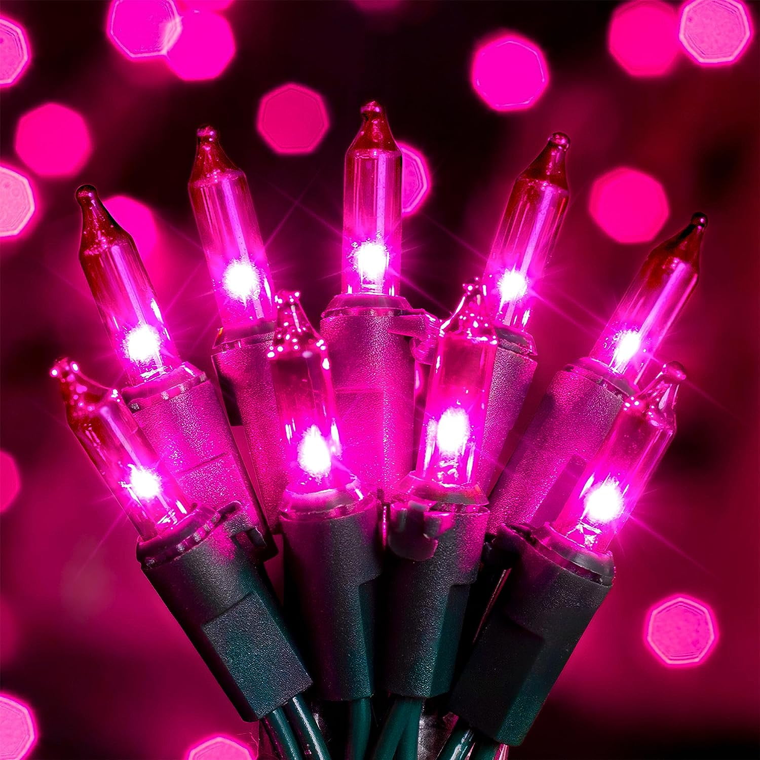 Purple Halloween Mini String Lights, 2Pack 50Count Incandescent