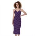 thumbnail image 1 of Purple Halloween Pattern Print Slim Fit Midi Cami Dress, Halloween Decorative Fashion Summer Maxi Sexy Casual Dress For Women, 1 of 4