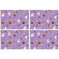 thumbnail image 1 of Purple Halloween Pattern Summer Placemats Table Placemats Set Of 4-Linen Kitchen Washable Placemats Table Mats 11.8"x17.7" Non-Slip Heat Resistant, 1 of 6