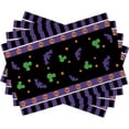 thumbnail image 1 of Purple Halloween Placemats Set of 4, Bat Skull Polka Dot Dining Table Place Mats, Funny Holiday Kitchen Decor Home Decoration 12 x 18 Inch, 1 of 6