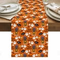 thumbnail image 1 of Purple Halloween Table Runner - 108 Inch Long, Kitchen Dining Table Runner Dresser Scarves, Pumpkins Cat Ghost Black Bat Farmhouse Decor for Coffee Tables Wedding Party Banquet, 1 of 8