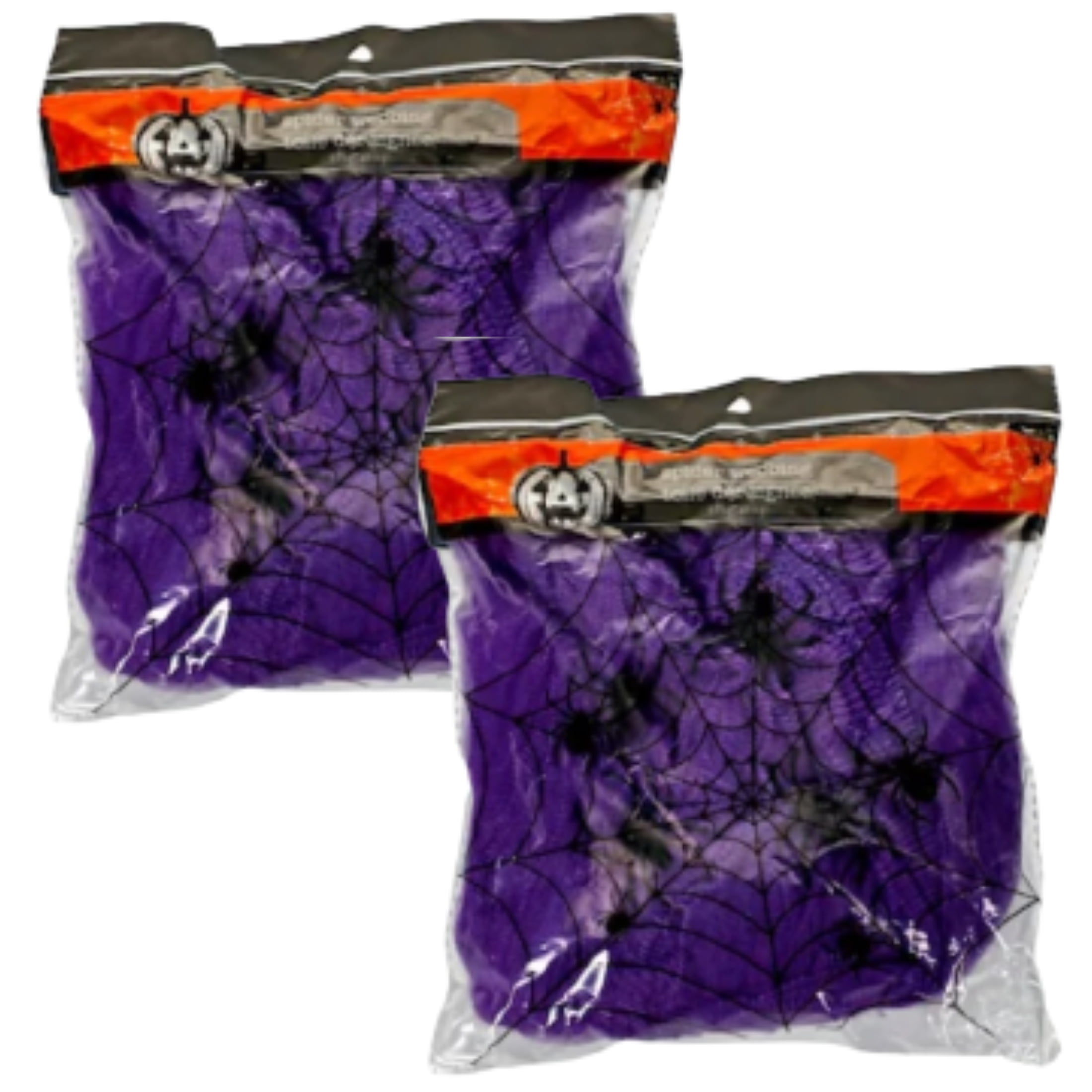 Purple Halloween Themed Colored Spider Web Decorations with Plastic ...