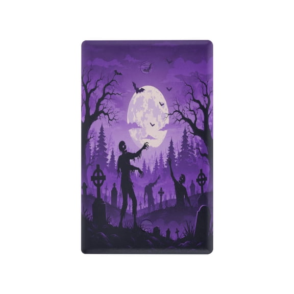 Purple Halloween Walkers Pattern Decorative Wall Plate, Flame Retardant PC Plastic Light Switch & Outlet Cover with Mounting Screws Fits Blank Unused Outlet