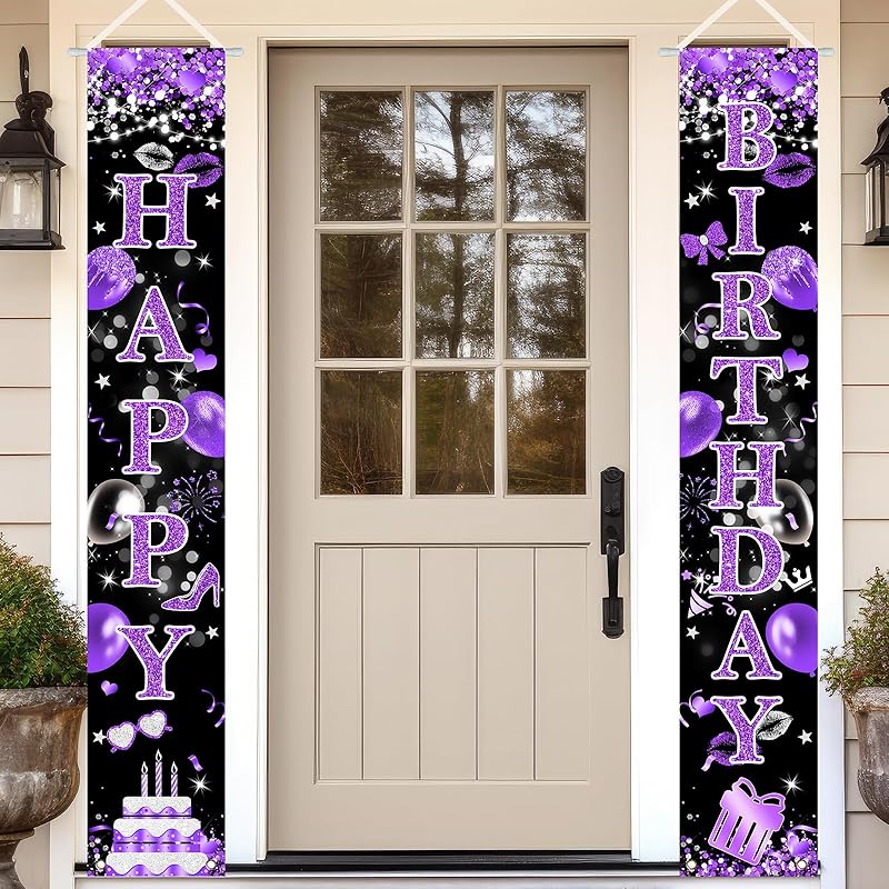 Happy Birthday Sea Theme Porch Banner - 70.8" X 11.8" Outdoor Door Sign With Seashells & Starfish, Under The Sea Party Decor