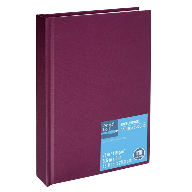 Purple Hardbound Sketchbook by Artist's Loft - Acid Free and Smudge  Resistant Paper, Sketch Pad for Drawing, Sketching, Writing - 1 Pack 