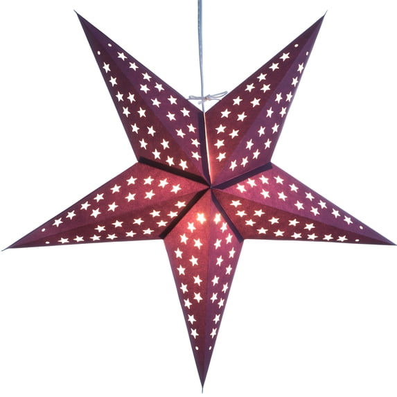 Purple Harmony 5 Pointed Paper Star Lantern with 12 Foot Power Cord Included